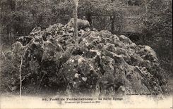 Drill of Fontainebleau CPA the rock sponges