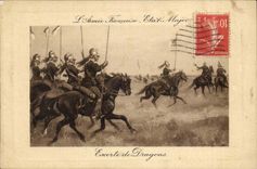 CPA Militaria the French Army Escorts Dragons