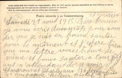 CArte Correspondance of the armies Chatel street Lantier has Paris 4th company