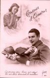 CPA Fantasy Man Love Military Mail of love Militaria