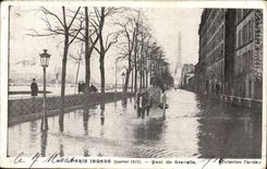 Paris floods CPA Quai of Grenelle January 1910