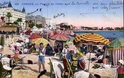 Cannes CPA the beach and hotels