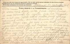 Chart of correspondence Chatel street Lantier has Paris Chardonnet 4th company (militaria)