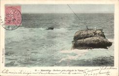 Biarritz CPA Rochers pres celui de la Vierge