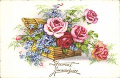 CPA Happy Fantasy birthday Flowers