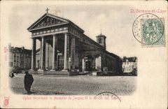 Saint Germain in bush hammer CPA Eglsie containing the mausoleum of Jacques II the edrnier of Stuarts
