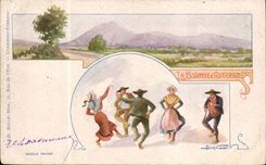 CPA the flock of Auvergne (folklore)