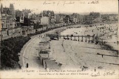 Le Havre CPA Ensemble de la plage et du boulevard Albert 1er 