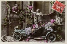 Fantasy - Woman - love and its car - cupid - Marie - CPA