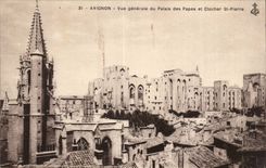 Ansicht Avignon-CPA des Gaumens der Papste und der Glockeaufsatz Str Pierre