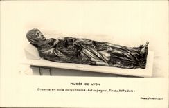 Lying CPA Museum of Lyon out of polychrome wooden Spanish Art