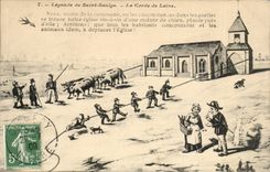 CPA Captions Saint Saulge the Wool cord (cows folklore)