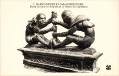 Cathedral of St Bertrand de Comminges CPA two monks disputing the stick of superior