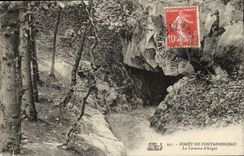 Drill of Fontainebleau CPA the cave of Augas