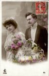 CPA FAntaisie Couple Voeux de bonheur