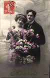 CPA FAntaisie Couple Bonne fete