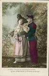 CPA Fantasy Couples With the love with the war it will be able to always overcome (militaria Alsace)