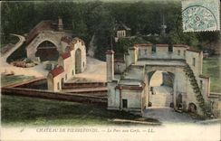 Pierrefonds CPA das Schloss das aprc mit den Hirschen