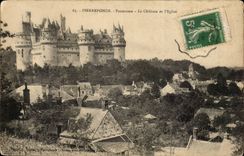Fontainebleau CPA Panorama the castle and the church