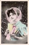 Fantasy - Woman - Happy New Year - Woman with sherr shawl - CPA
