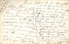 Fantaisie - couple - Anniversaire - flowing river in background - CPA 