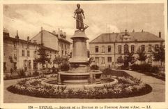 Epinal CPA public garden of the Stock Exchange and the Jeanne fountain of arc