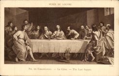 Museum of the Louvre CPA Philippe de Cahmpagne CEne The super last (Jesus Christ)