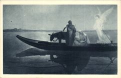 CPA Art the escape in Egypt Arlin (Egypt angel angel)