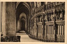 Interior Chartres CPA of the cathedral the deambultaoire