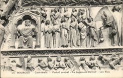 Bourges CPA Cathedral central Gate the last judgment