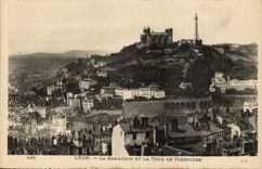 Lyon CPA the basilica and the tower of Fourviere