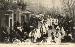Nantes CPA funerals of Mgr Rocard Bishop of Nantes (February 26th 1914) MM cures of the aproisses of city TOP