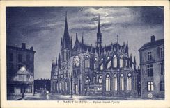 Nancy la nuit CPA Eglise Saint Epvre