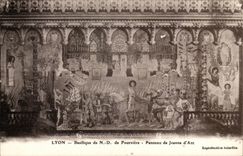 Lyon CPA Basilica of ND of fourviere Panel of Jeanne of arc