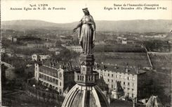 Lyon CPA Anceinne eglies ND of fourviere Statue of the Erigee Immaculate Conception 8 DEC 1852