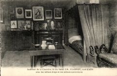 Interior CPA of the cathedral reads holy JM Vianney cleans ars with same cloths and the same covers