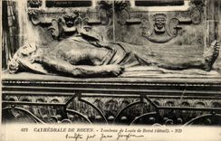 Rouen CPA Cathedral Tomb of louis of Breze (detail)