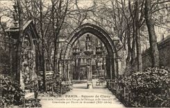 Paris (5th) Public garden of Cluny Gate of the vault of the virgin of the abbey of German St built Montreuil stone