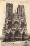 Reims CPA the cathedral the large gate before the war