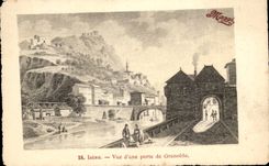 Isere CPA Seen of a door of Grenoble