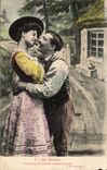 CPA Fantaisie Femme Les cerises Les autres je veux les mordre avec toi couple