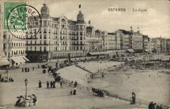 Belgie Belgium Ostend CPA the dam (beach)