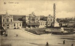 Belgie Belgium Leuwen CPA Train station