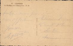 Lourdes CPA the basilica and the strong castle