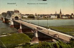 CPA Dusseldorf Rheinbrucke put Totalansicht