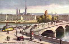 Rouen CPA Bridge Crow and quays