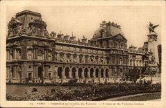 Paris CPA Perspective sur le jardin de sTuileries 