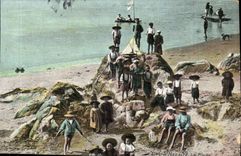 Saint Nazaire CPA der Strand