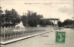 Marmande CPA Gambetta Boulevard the spring of the life and the kiosk