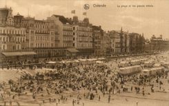 Belgie Belgium Ostend CPA the beach and large hotels